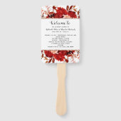 素朴美しいフローラ秋の結婚式式プログラム ハンドファン (正面)