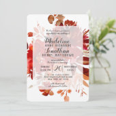 素朴美しいフローラ秋ヴィンテージフレ結婚ーズ 招待状 (スタンド正面)