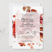 素朴美しいフローラ秋ヴィンテージフレ結婚ーズ 招待状 (正面)