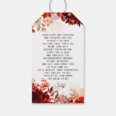 素朴美しいフローラ縁どブライダル表示シャワー ギフトタグ (裏面)