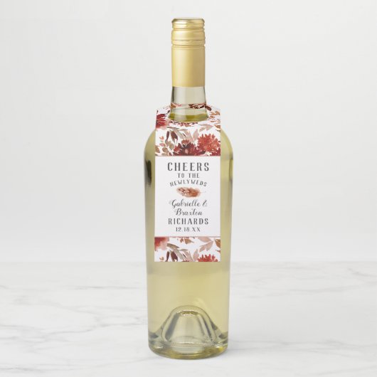 素朴美しい結婚フローラ応援&サンキュー ボトルネックタグ (ボトル)