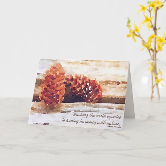 素朴考えの水彩画カスタム像 カード (黄色い花)