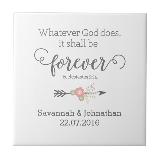 素朴聖なる書物、 経典クリスチャン結婚アートの贈り物 タイル (正面)