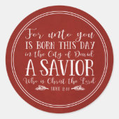 素朴聖書聖句タイポグラフィ ラウンドシール (正面)