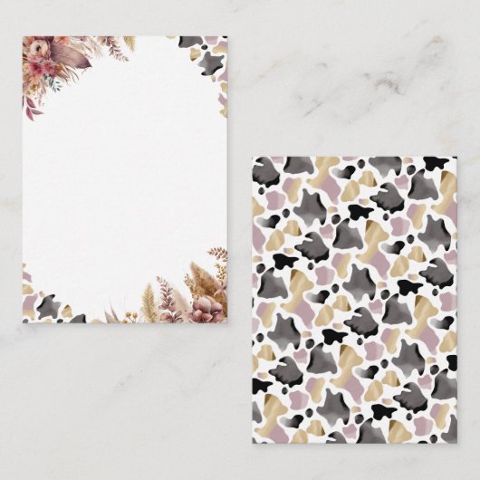 素朴聖牛フローラノートカ空白のード ノートカード (正面/裏面)