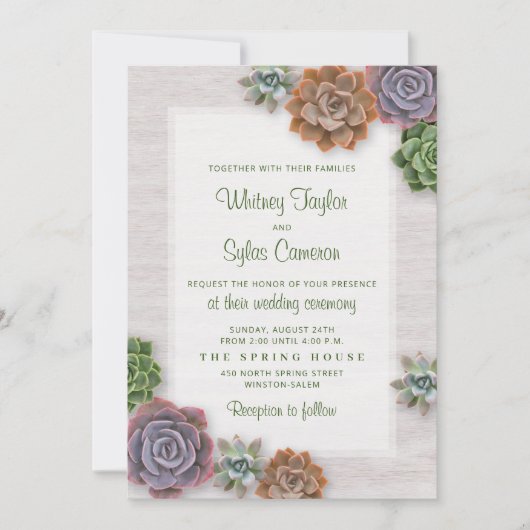 素朴肉結婚質 招待状 (正面)