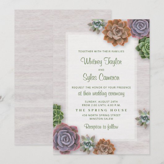 素朴肉結婚質 招待状 (正面/裏面)