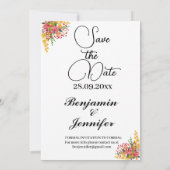 素朴脚本秋のフローラ結婚の恋の秋 セーブザデート (裏面)