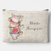 素朴自然な背景の手絵を描芸術モノグラム アクセサリーポーチ (正面)