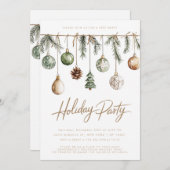 素朴自然シンプルミニマリストパーティー 招待状 (正面/裏面)