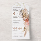 素朴自然フローラボホパンパスグラス結婚ズ オールインワン招待状 (内側)