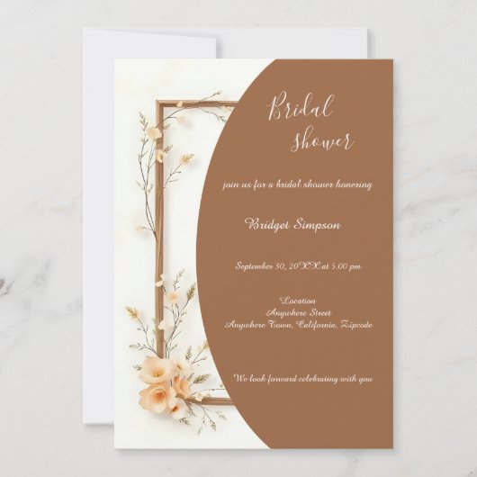 素朴自然フローラ調和ブライダル 招待状 (正面)