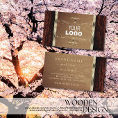 素朴自然樹皮粒金ゴールド縁どロゴ 名刺