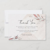 素朴自然水の色フローラ結婚 サンキューカード (正面)