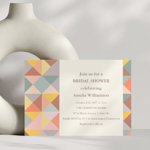 素朴自然秋スタイリッシュブライダルシャワー 招待状