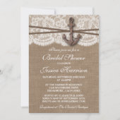 素朴航海のいかりビーチブライダルシャワー 招待状 (正面)