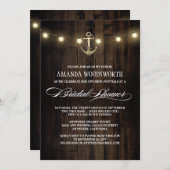 素朴航海のいかりブライダルシャワー招待状 招待状 (正面/裏面)