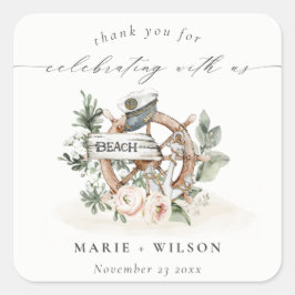 素朴航海のいかりホイールフローラ結婚ズ スクエアシール