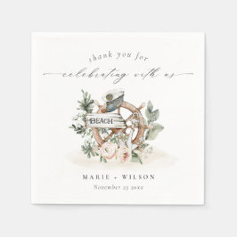 素朴航海のいかりホイールフローラ結婚ズ スタンダードカクテルナプキン