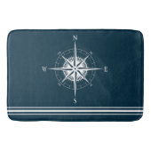 素朴航海のコンパストライプス バスマット (正面)