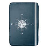 素朴航海のコンパストライプス バスマット (正面縦)