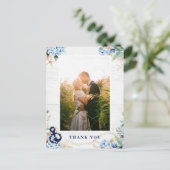 素朴航海のビーチ結婚式 ポストカード (スタンド正面)