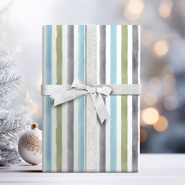 素朴航海の水ストライプ色ビーチ結婚式 ラッピングペーパー