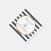 素朴航海の男の子のシャワー海軍 スタンダードカクテルナプキン (角)