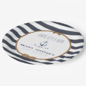 素朴航海の男の子のシャワー海軍 ペーパープレート (アングル)