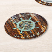 素朴航海の結婚婚約 ラウンドペーパーコースター (アングル)