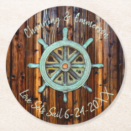 素朴航海の結婚婚約 ラウンドペーパーコースター