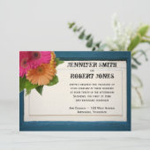 素朴色彩の鮮やか木デイジー結婚式招待状 招待状 (スタンド正面)