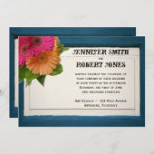 素朴色彩の鮮やか木デイジー結婚式招待状 招待状 (正面/裏面)