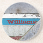 素朴色彩の鮮やか木模様 コースター (正面)