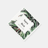 素朴色彩の鮮やかPalm Treesビーチ結婚式 スタンダードカクテルナプキン (角)