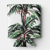 素朴色彩の鮮やかPalm Treesビーチ結婚式 缶クーラー (裏面)