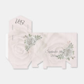 素朴花のモノグラム白い結婚バラ フェイバーボックス (折り畳みなし)