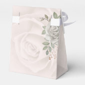 素朴花のモノグラム白い結婚バラ フェイバーボックス (裏面サイド)