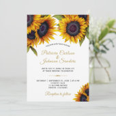 素朴花エレガント金ゴールド結婚書道 招待状 (スタンド正面)