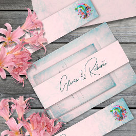 素朴花ハートメ結婚キシカン 招待状ベリーバンド