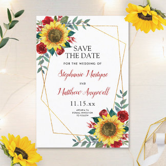 素朴花モダン赤フローラ結婚 セーブザデート