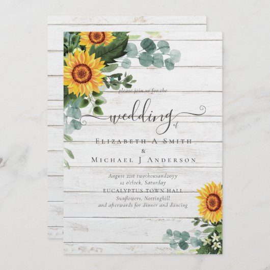 素朴花ユーカリ葉ス結婚ズ (正面/裏面)