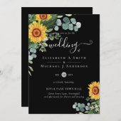 素朴花ユーカリ葉ス結婚ズ 招待状 (正面/裏面)