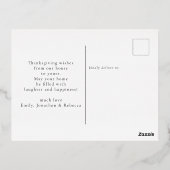 素朴花模様ハッピー感謝祭2022グラム実在 箔シーズンポストカード (裏面)