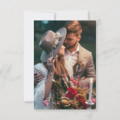 素朴花模様フォトラヴ感謝してい結婚ズ サンキューカード (裏面)