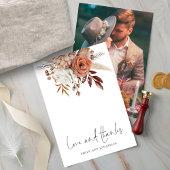 素朴花模様フォトラヴ感謝してい結婚ズ サンキューカード