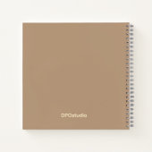 素朴花模様モノグラムイニシャルカスタム ノートブック (裏面)