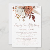 素朴花模様楽しいパーティー結婚ズ 招待状 (正面)