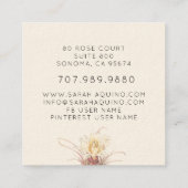 素朴花樽サボクリームガーデナー スクエア名刺 (裏面)