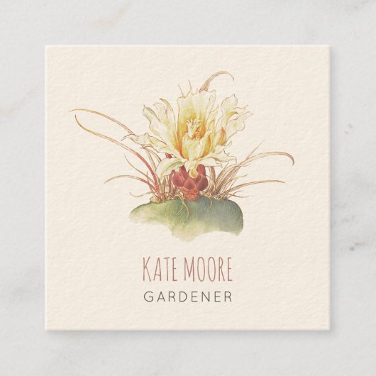 素朴花樽サボクリームガーデナー スクエア名刺 (正面)